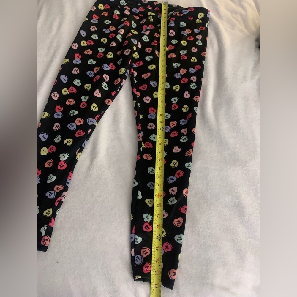 Serra Candy Heart Print Fleece Lined Leggings XL Valentines Galentines - Picture 6 of 13